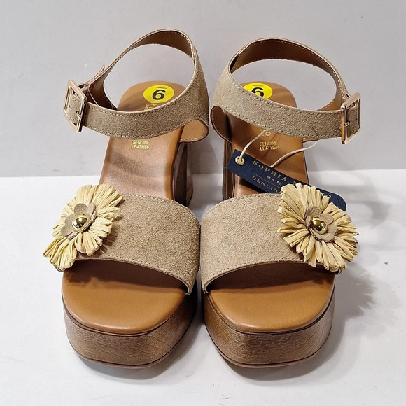 Sophia Milano NEW Made In Italy Bohemian Coquette Platform Chunky Y2K Heels Sz.9 - Picture 5 of 12